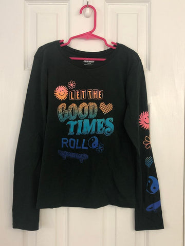 Old Navy Sz 10/12 green let the good times roll 10