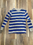 Blue and gray stripe long sleeve shirt 14
