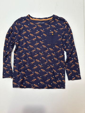 Craft and Flow Long sleeve navy shirt w brown Dinos 6T/6X