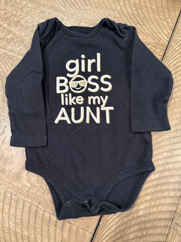 Carters Black girl boss onsie 18 Months