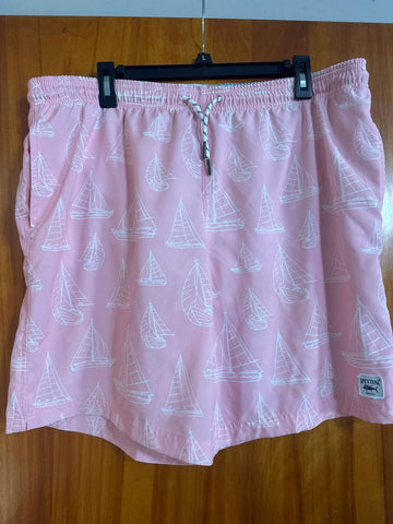 Spicy Tuna Sailboats Light Pink Swimming Short Men's - XL