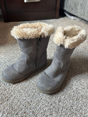 Cat n Jack Gray sparkle boots 11 (Lil' Kid)