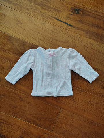 Cutie Pie Pink zebra print long sleeve shirt EUC size 6-9months 6-12 Months