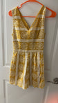 Skies are blue Mustard print romper Junior XS-0