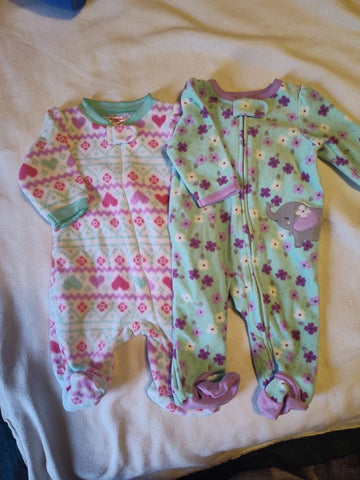 Garanimals 2 Newborn Onesies 0-3 Months
