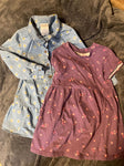 Okie Dokie Daisy Jean and Purple Heart with tiny white spot Dresses 2T