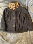 Little Lass Black Fleece and Cheetah Jacket 24 Months
