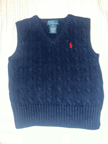 Ralph Lauren Navy Vest Like New 3T/3