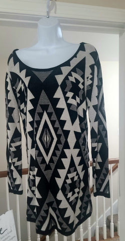 Body Central Aztec print black and white dress Women's - M