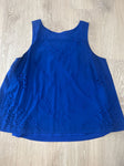 Sylus Blue sleeveless shirt, some wash wear on underlayer Women's - L