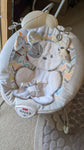 Fisher Price Sweet snug a puppy  bouncer with buckles, plays music, vibrates Chair-Seat
