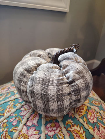 Pumpkin Gray and White fall decor medium sized pumpkin great condition Decor