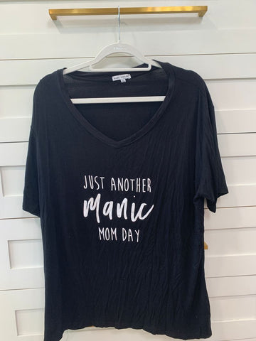 Manic Mom Day shirt Generous fit, v neck Women's XL 16