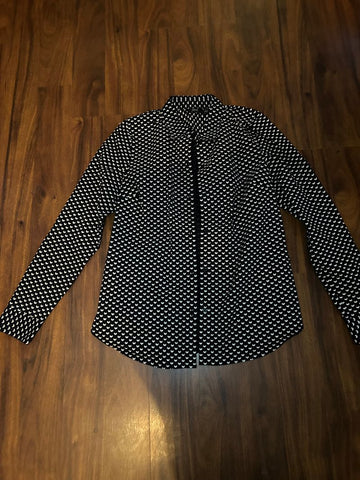 Apt 9 Button down dress shirt, black with small white arrows Women's - S