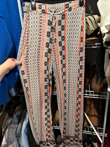 Cato Black orange pattern pants soft Women's - S
