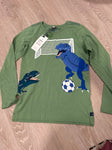 Joules new with tags Green Dino soccer shirt 12