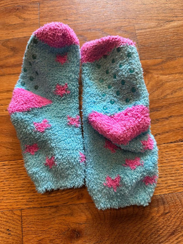 Girls small socks Fuzzy gripper socks girls small- used Socks