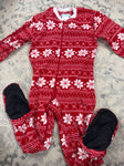 Sleepy time Unisex red and white footed pjs 3T/3