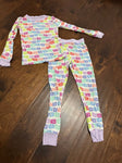 Poppy Kids Company Bamboo pj. Fiesta Print. EUC 3T/3