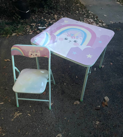 Unknown Kids Caticorn Folding Table and Chair Miscellaneous