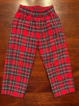 Beaufort Bonnet Company Red tartan pants with pockets and elastic waistband 3T/3