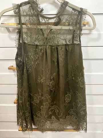 Xhilariation Green lace shirt Women's - M
