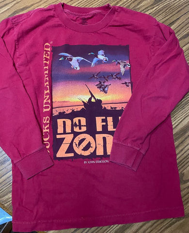 Ducks Unlimited Red no fly zone shirt 14