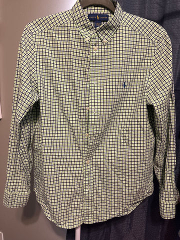 Ralph Lauren Green/purple plaid dress shirt long sleeve 18-20
