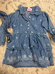 Real love Blue Jean and white floral belted dress 3T/3