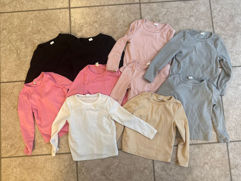 SHEIN 8 thin fleece tops EUC 2T