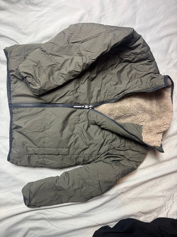 Members Mark Sz 6/7 army green very soft fur lined coat NWOT 6T/6X