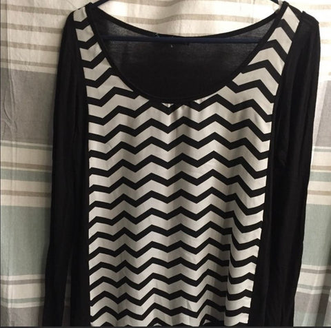 Have L/s semi sheer chevron top Women's - L