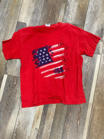 Red short sleeve shirt USA 14
