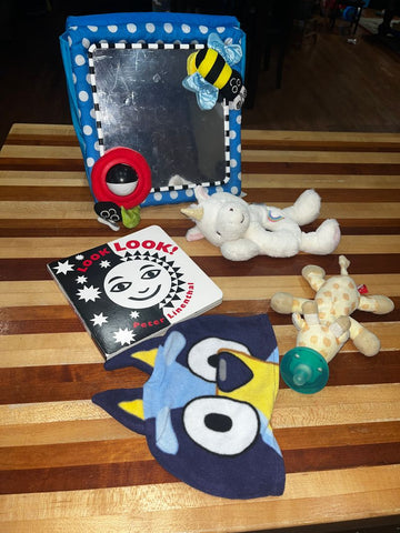 Tummy time mirror Teether, book, hat Miscellaneous