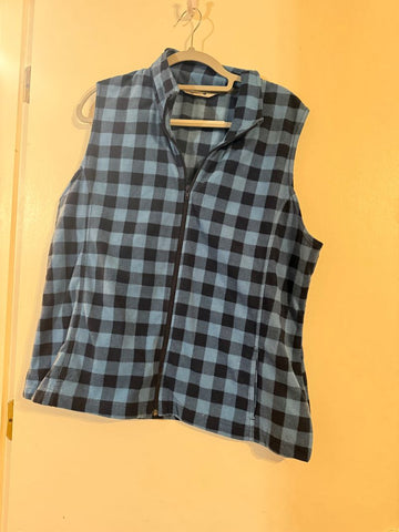 Riders lee Blue navy checkered vest Women's - L