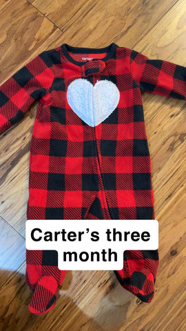 Carters Red buffalo check 0-3 Months