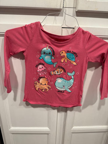 Childrens Place Pink sea animals 5T/5