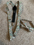 Belluno Green floral suspenders and bow tie Tie