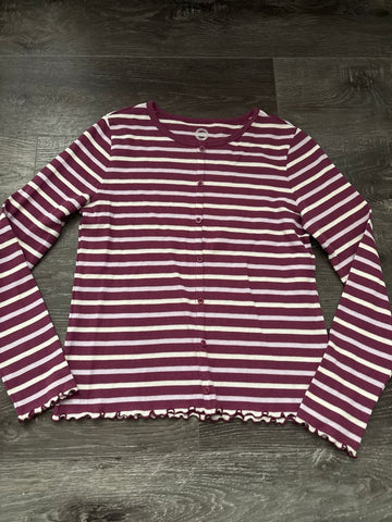 Wonder Nation 16/18 maroon and white stripe long sleeve 16