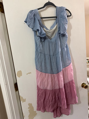 Umgee NWOT blue pink block stripe dress Women's - M