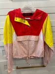 Code mode windbreaker Peach red yellow with hood Women's - S