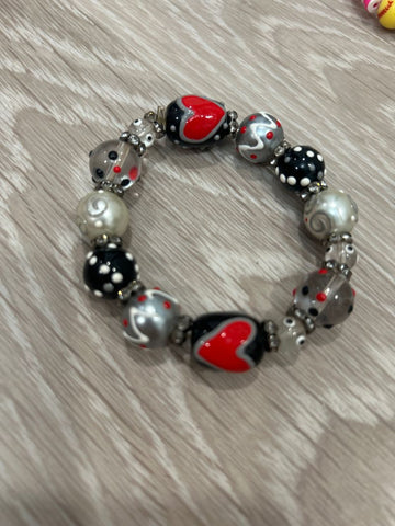 Red black bead bracelet  Jewelry