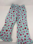 Handmade boutique Teal and red heart pants 4T/4
