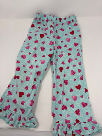 Handmade boutique Teal and red heart pants 4T/4