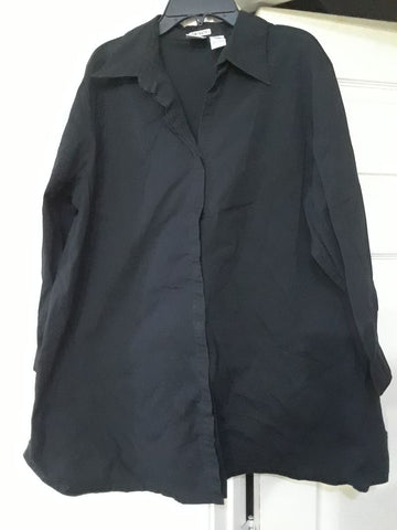 Duo Maternity Black Button 3/4 Slv Top Women's Large 12-14