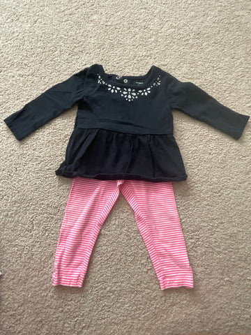 Carters Long sleeve shirt with hot pink leggings 12 Months