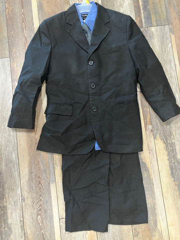 Demantie black suit-4 pc jacket pants shirt tie 12