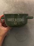 Bowl Green soup bowl, small handle on each side Kitchen