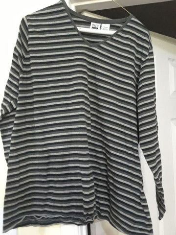 Take Nine Maternity Gray Stripe L/S Shirt Women's XL 16+