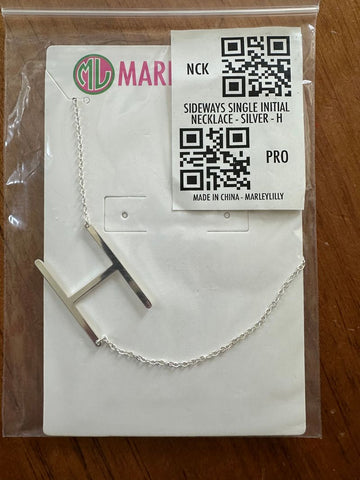 Marleylilly Sideways H necklace Jewelry